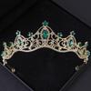 Grønne Krystall Tiaraer og Kroner Pannebånd for Kvinner Fest Strass Krone Brud Bryllup Hårpynt Smykker Krone Tiara