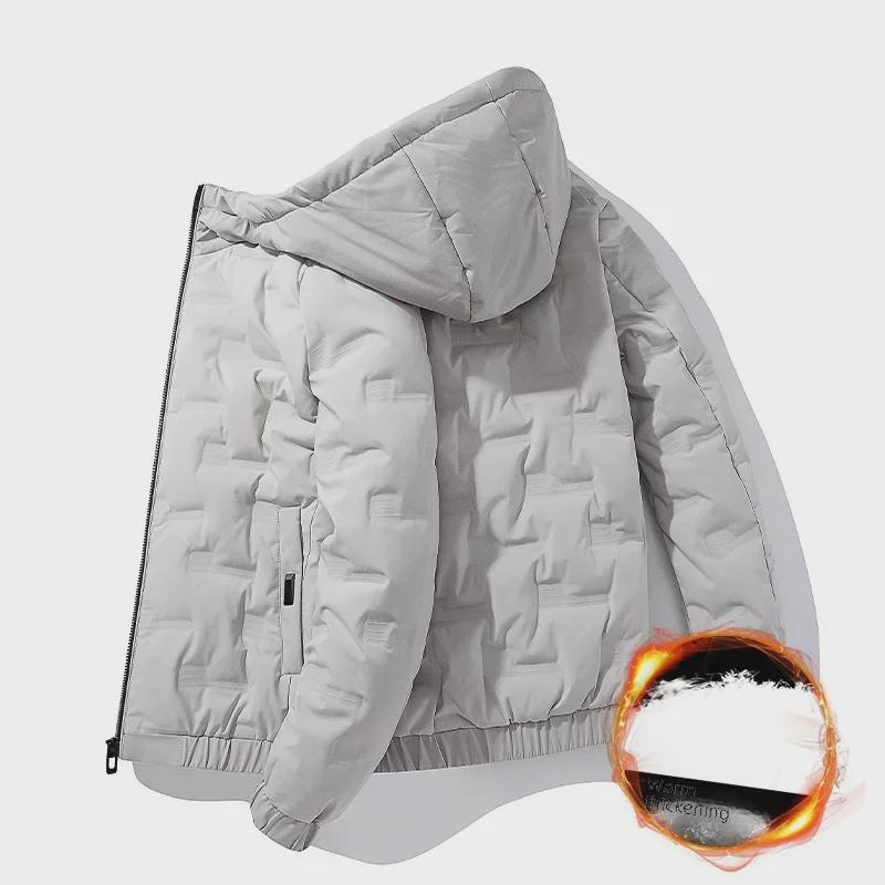 Herre Vinter Hette Bomullsjakke - Trendy Casual Kort Kåpe