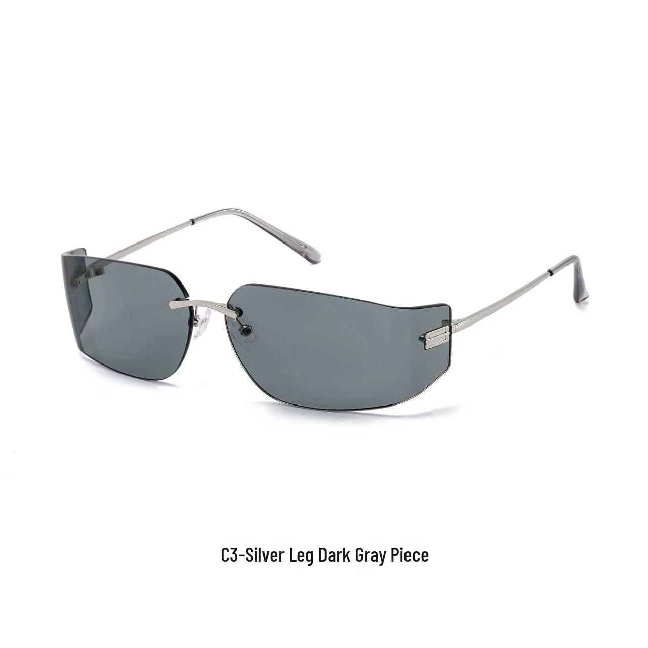 Women s Frameless Curved Sunglasses - New Old Money Style, High-End Streetwear, UV Protection, Polarized