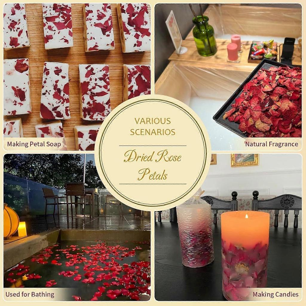 Biodegradable Red Rose Petals (for Wedding Tossing)  250g Dried Petals  Ideal for Valentine's Day, Bathing, Bridal Showers, Soap & Candle Making