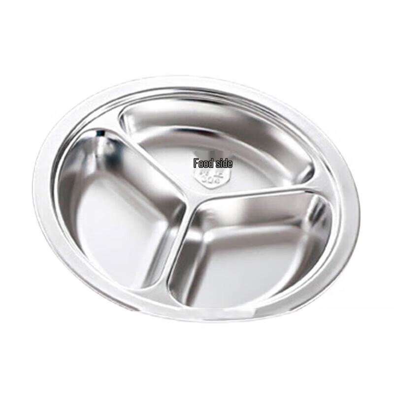 Huihuang 304 Stainless Steel Divided Lunch Plate