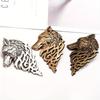 2PCS Personalized Fashion Men's Suit Collar Pin Buckle Domineering Wolf Head Brooch Pin.