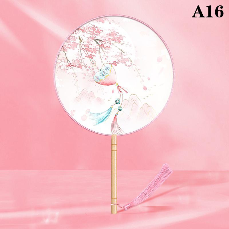 

Китайский круглый веер для рук, винтажный печатный шелковый веер, старинный веер для танцев с кисточками, веер для рук, костюм «Чонсам» для свадебной вечеринки, аксессуары