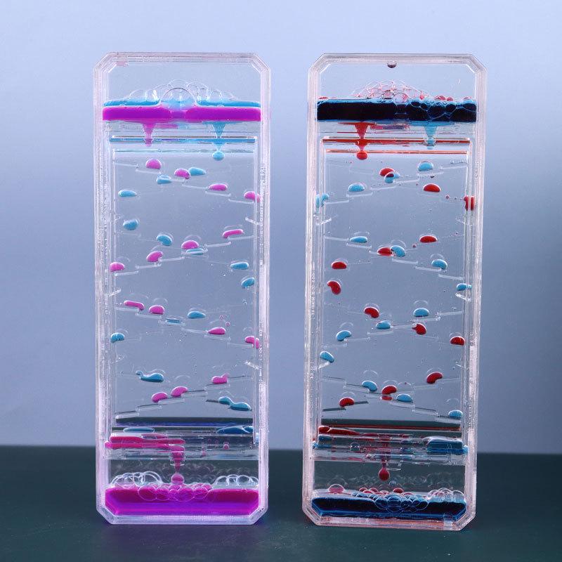 Internet Celebrity Stress Relief Hourglass: Oil Slide Water Drop Acrylic Ornament for Students, Perfect Small Gift