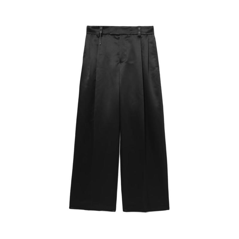 WE11DONE Casual Pants Men's Black Moderate Wide Leg Pants WDEPT234MBKMI
