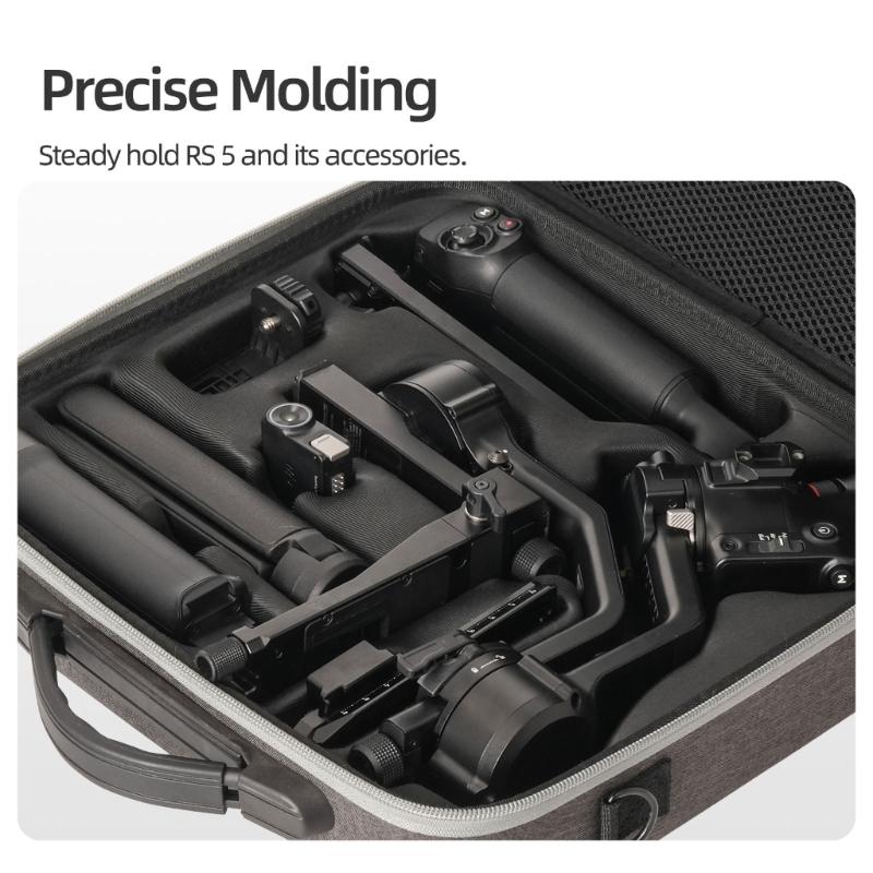 Durability Hard Shell Carrying Case For RS5 Stabilizer And Accessories Storage Box With Shockproof Compartments Design