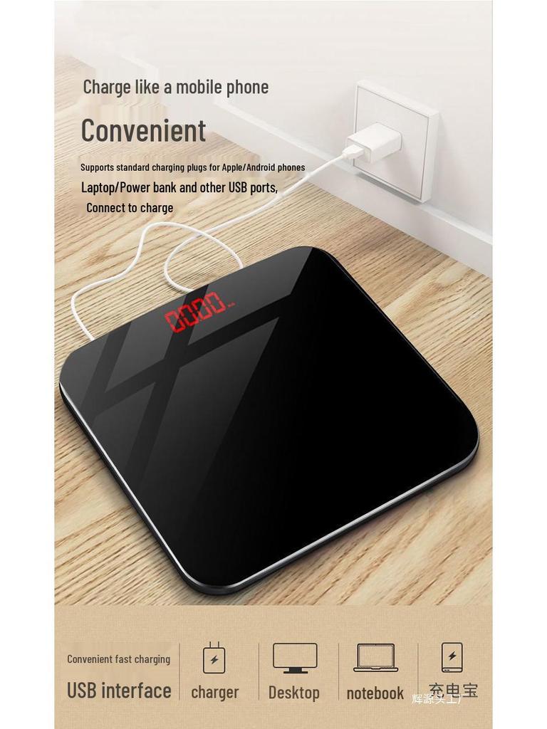 Durable Rechargeable Smart Body Fat Scale for Women - Small Electronic Bathroom Scale