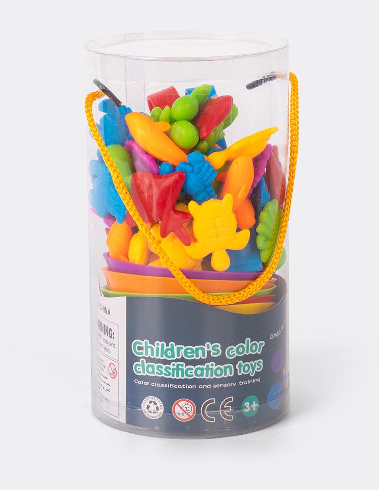 Children's Rainbow Counting Sorting Cups - Soft Rubber Early Education Puzzle Toy
