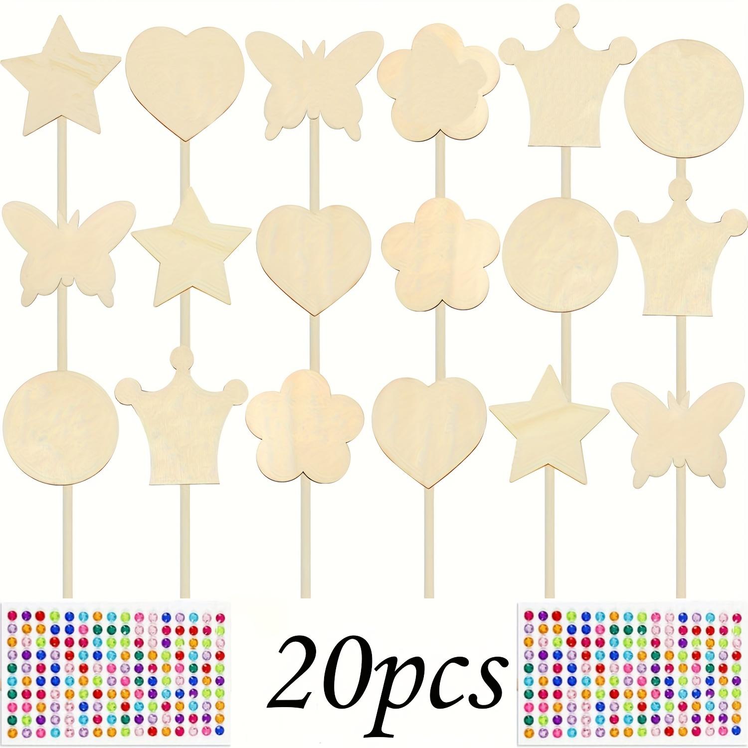 

20Pcs DIY Princess Magic Wand Craft Kit for Kids - Wooden Wands for Painting, Birthday Party Favors, Arts Supplies Gift for Girl