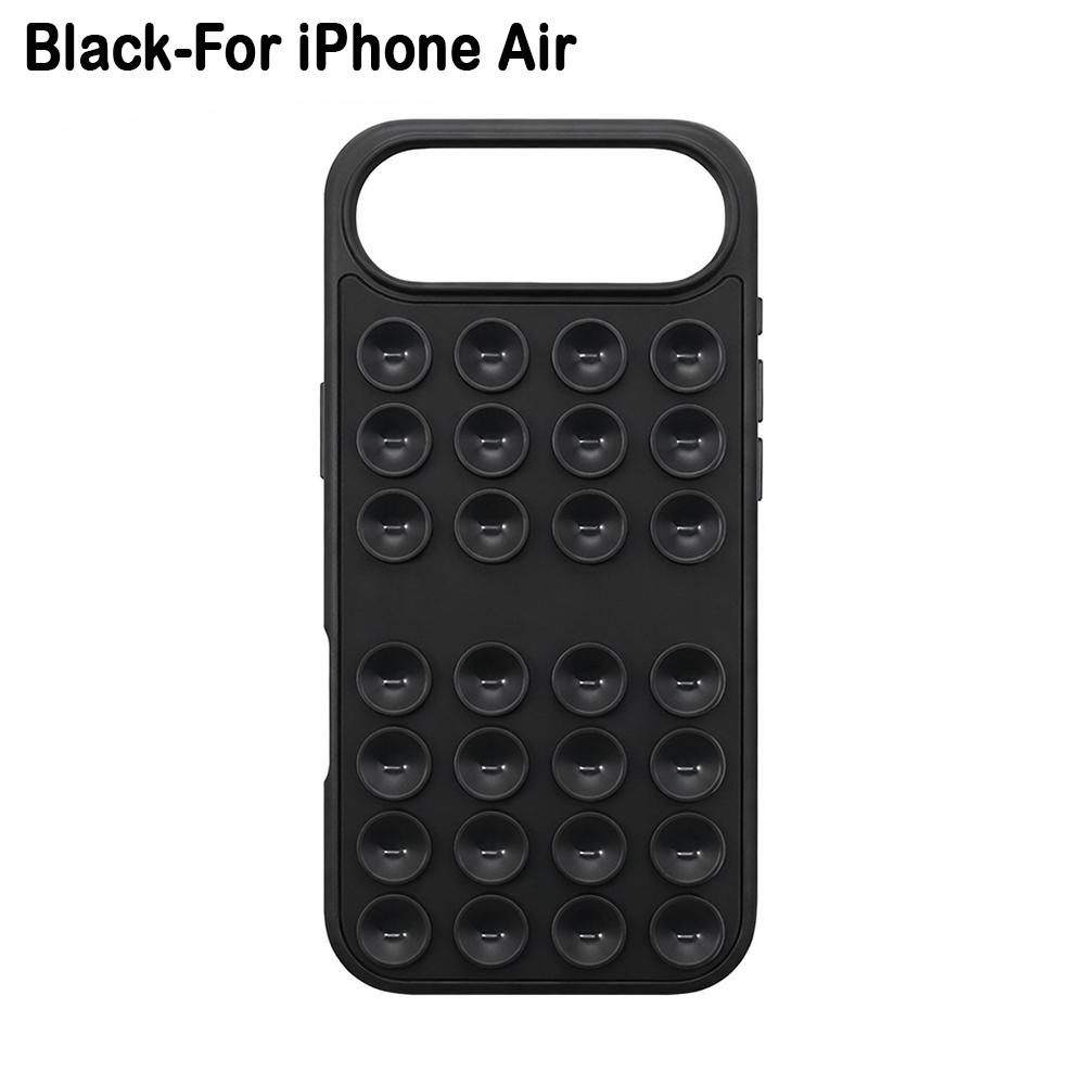 Silicone Phone Case Suction Cup Bracket Phone Protective Shell for iPhone 17/Air/17 Pro Max