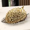 1pc Elegant Golden-Yellow Leaf Pattern Decorative Tray, Luxury Tabletop Decor for Living Room, Dining Room, Weddings, Events, Non Food Contact Surface