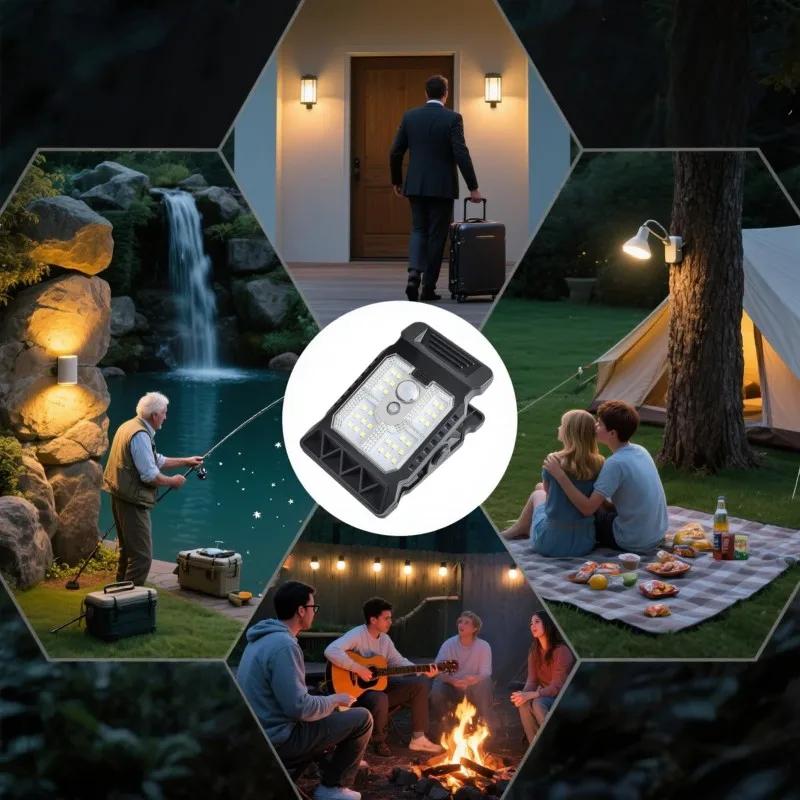 Clip On Solar Lights Outdoor Waterproof LEDs Motion Sensor Lights 3 Modes 3 Mounting Ways Solar Security Lighting for Fence