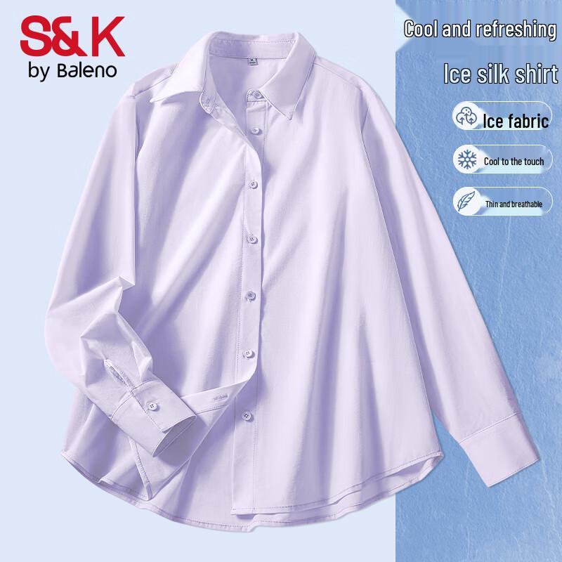 Baleno Women's Ice Silk Loose Fit Long Sleeve Shirt