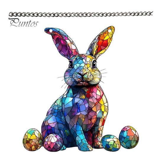 

Пасхальный кролик подвесной орнамент акриловый красочный кролик украшение разноцветный кролик праздничный оконный декор для внутреннего и наружного использования разноцветный