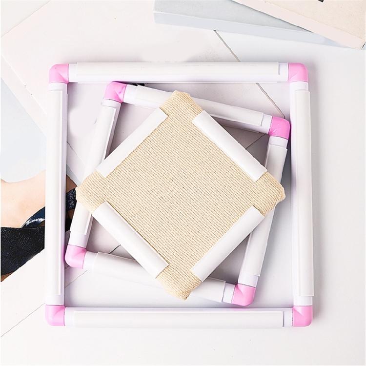 3 Size Crosses Stitching Hoop Embroidery Frame Square Embroidery Hoop PVC Clip Frame for Craft Enthusiasts
