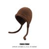 Japanese Retro Curly Wool Knitted Hat for Women In Autumn and Winter Big Head Circumference Showing Face Small and Versatile Warm Ear Protection Hat