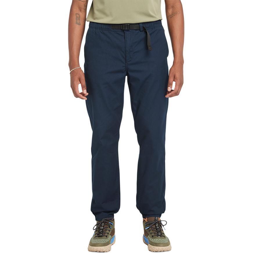 Timberland Solid Color Mid Waist Cuffed Casual Pants Men bottoms Deep-Sapphire-Blue A6V8P-433