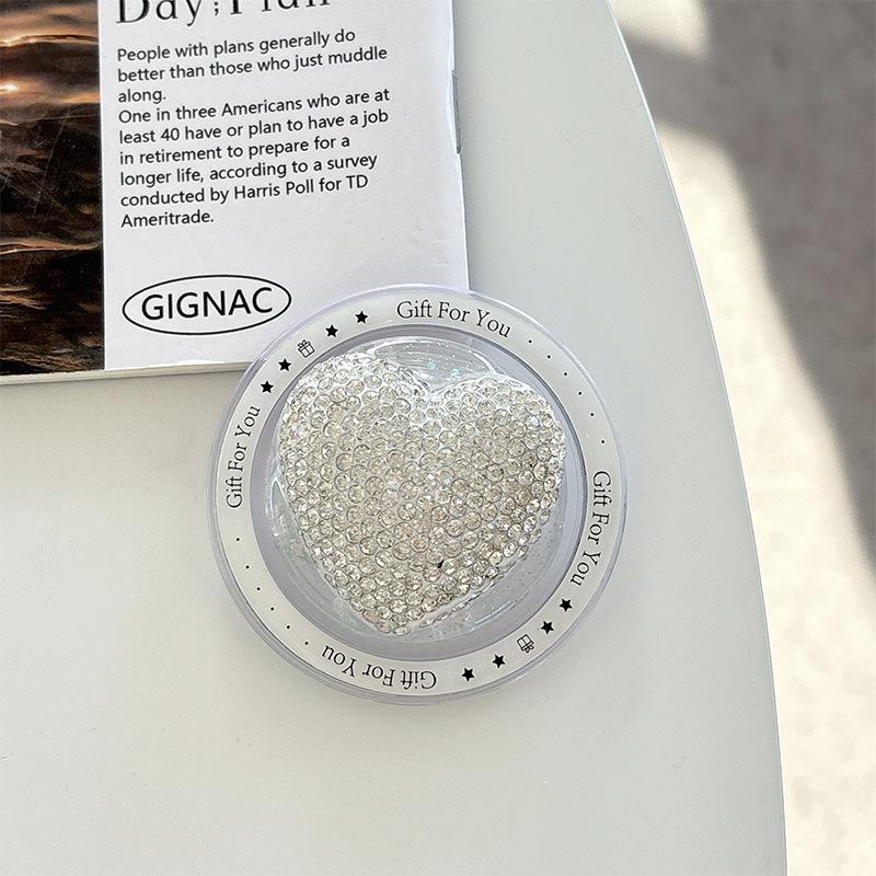 Colorful Rhinestone Heart Phone Holder: Magnetic Magsafe, Desktop Stand, Finger Ring, Portable Airbag.