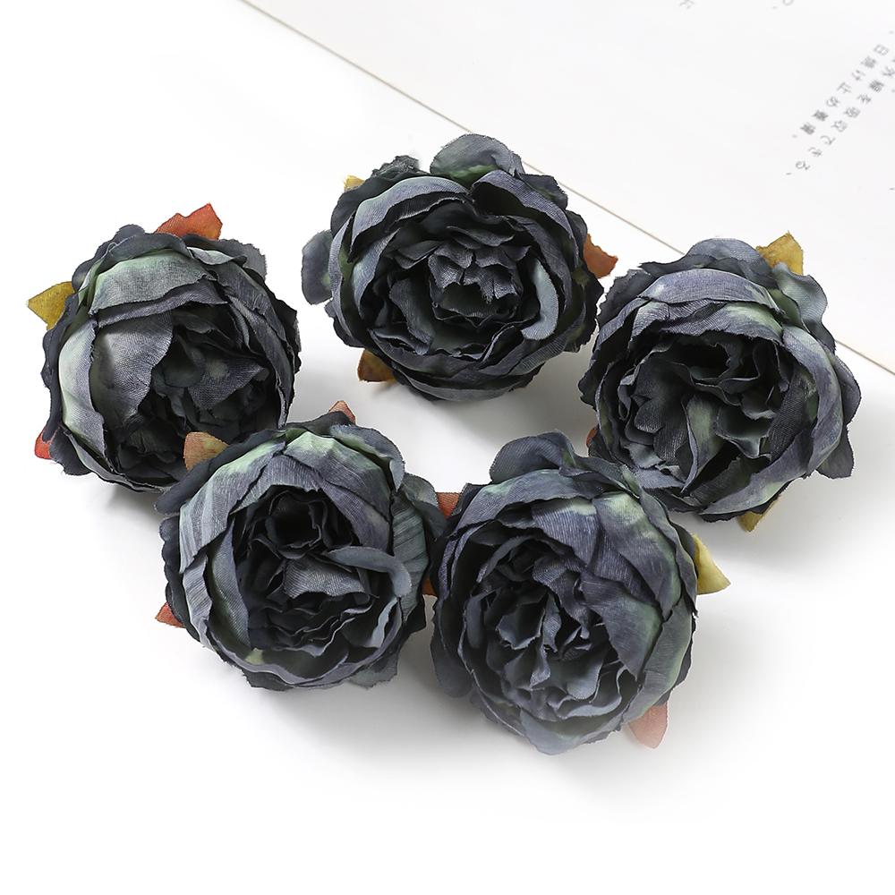 5/10Pcs Peony Artificial Flowers 4.5cm Silk Fake Flower for Home Room Decor Garden Wedding Decoration Bride DIY Wreath Accessory