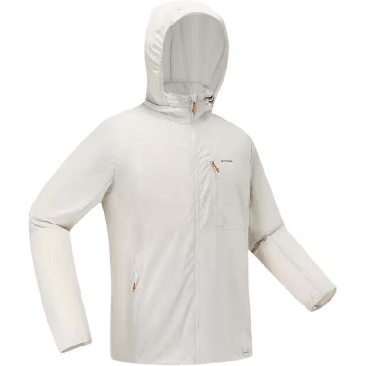 

DECATHLON HELIUM 500 Защита от УФ-лучей Однотонный Уличный Приталенный Дышащий Ветрозащитный Солнцезащитная одежда Мужская модель L молочный белый