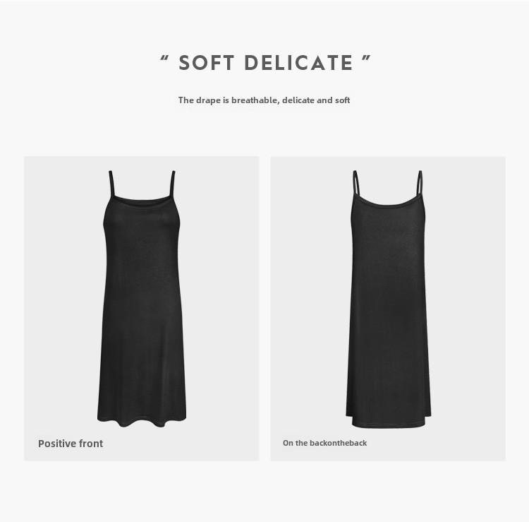 Women's Modal Sleeveless Vest Skirt: Spring/Summer Casual Dress with Inner Petticoat