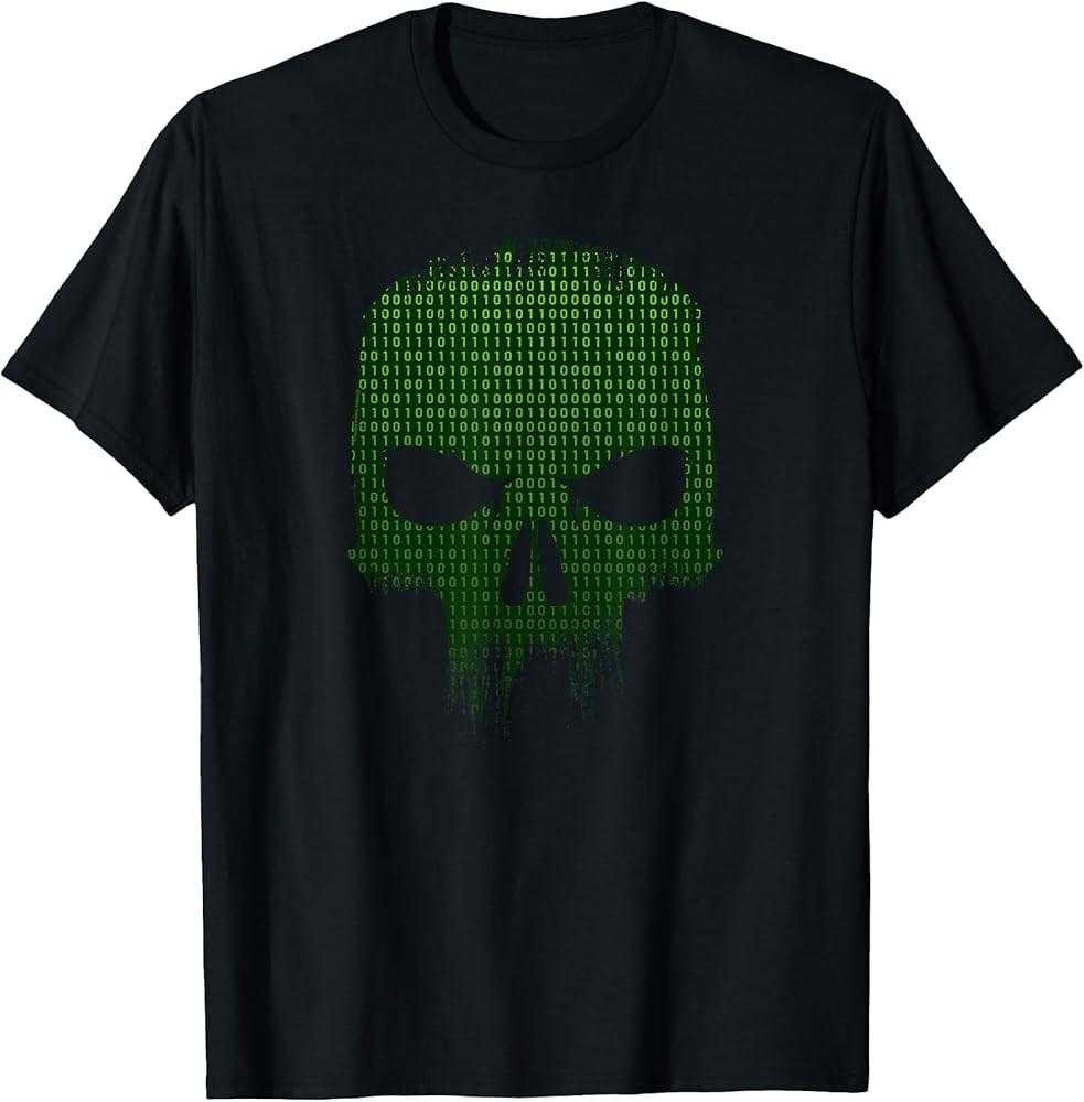 Binary Code Skull Computer Programmer Developer Tech Geek T-Shirt S разноцветный