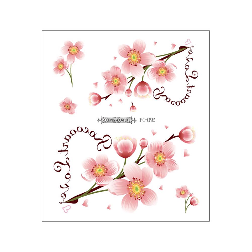 Waterproof Cherry Blossom Tattoo Sticker - Elegant Small Fresh Flower Design for Arm or Collarbone