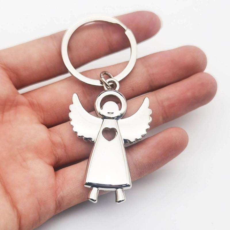 Trendy Angel Wing Keyring Protective Amulet for Men Women Backpack Pendant Decor