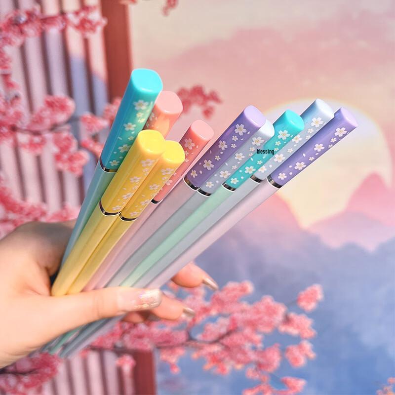 Ru Han Cherry Blossom Alloy Chopsticks Set