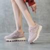 Thick-soled Rhinestone Leather Forrest Gump Shoes Women's 2025 Spring New Versatile Breathable Casual Dad Shoes Pink Sneakers