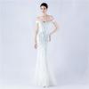 New Dress Craft Beaded Mesh Bead Evening Dress  Annual Meeting Performance