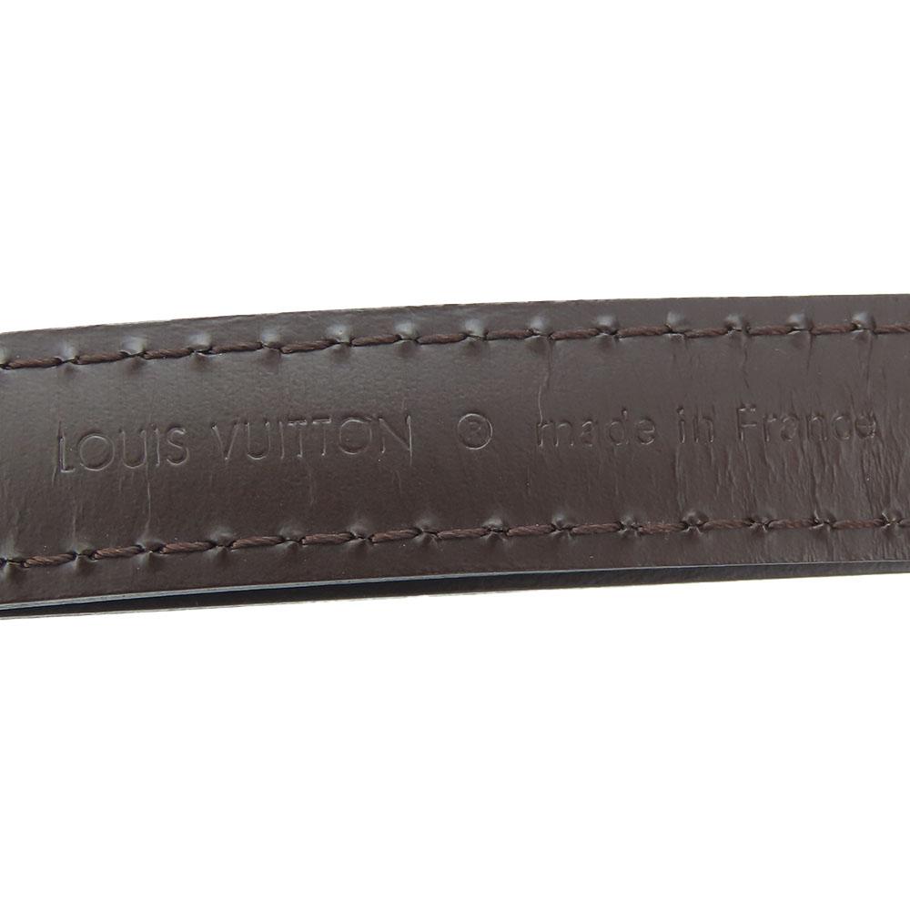 Used LOUIS VUITTON Shoulder strap leather Brown For Damier