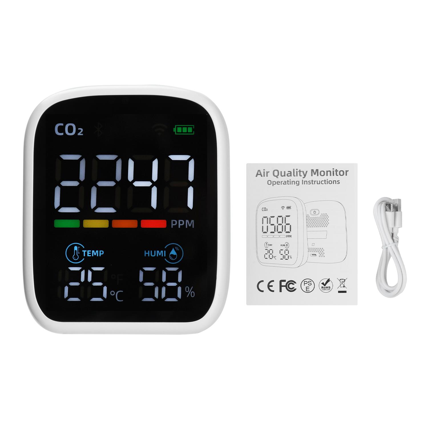 

Новий WiFi Монітор Якості Повітря Потрійний Сенсор Розумний Дім CO2 Лічильник Температури Вологості Детектор NDIR Інфрачервоний Сенсор білий