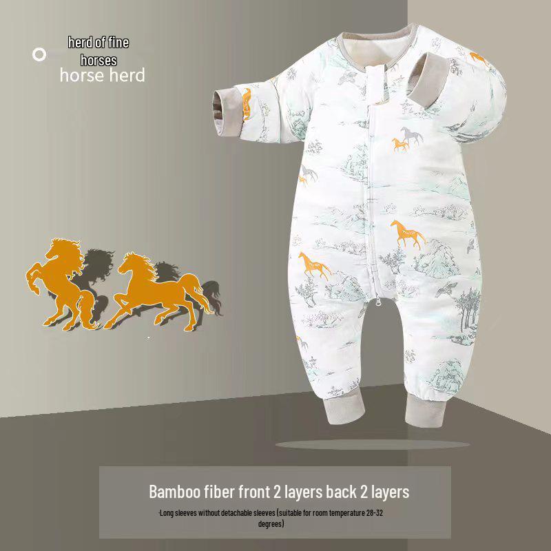 

Детский спальный мешок с раздельными ногами из бамбукового хлопка S