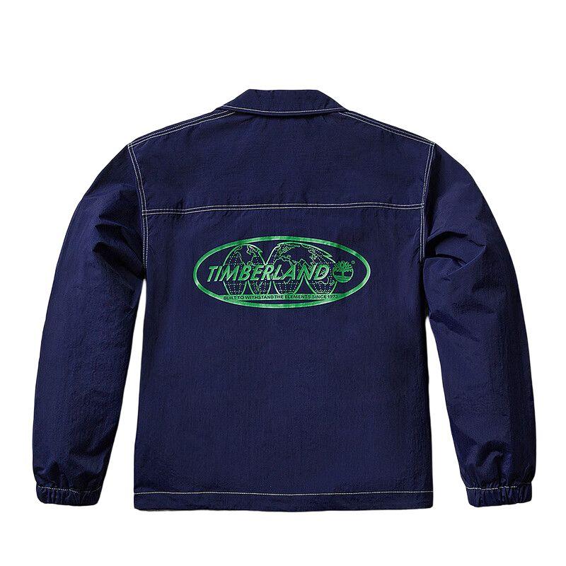 Timberland Lapel Single-Breasted Casual Jacket Unisex Jacket Navy-Blue Canvas A4147-EJ3