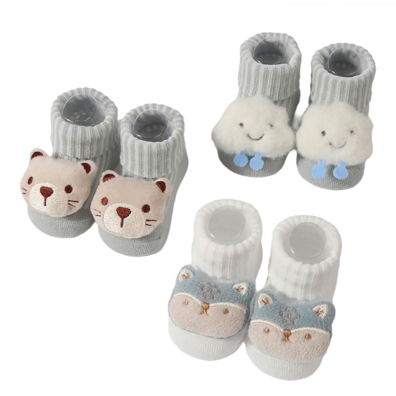 Baumwollstricksocken für Babys mit Zeichentrickfiguren Unisex Babysocken Cartoon-Themenstricksocken für Jungen Mädchen