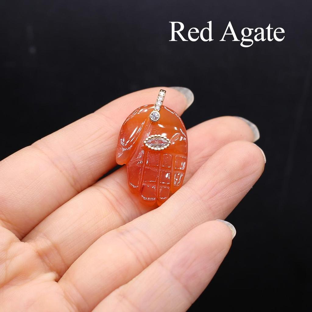 1Pc, Hand of Faramith Pendant, Energy Natural Stone Reiki Healing Crystal Gemstone Charms for Jewelry Making DIY Necklace Christmas Gift 18×32mm