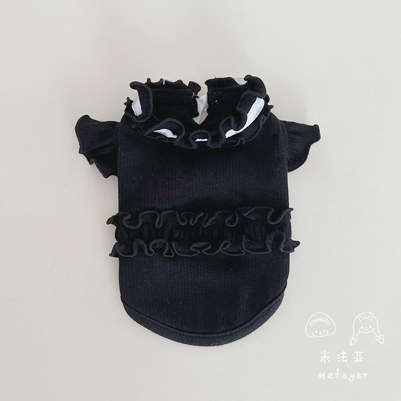 Pet Spring and Autumn Winter Base Shirt Collar Strap Versatile Flying Sleeve Base Shirt Dog Tank Top Dog Clothes for Small Dogs