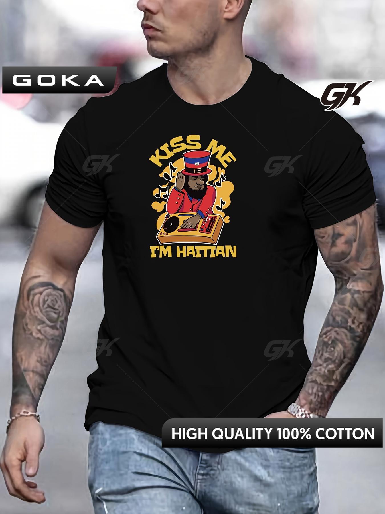 

IM HAITIAN Mens Summer Casual Round Short Sleeved Tops Printed Graphic TShirt Clothes Men 100 Pure Cotton 4XL