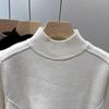 Vintage Fleece Thickened Turtleneck Sweater Women's Autumn Winter Solid Design Fashion Warmth Integrated Velvet Inner Pullover Base Tops