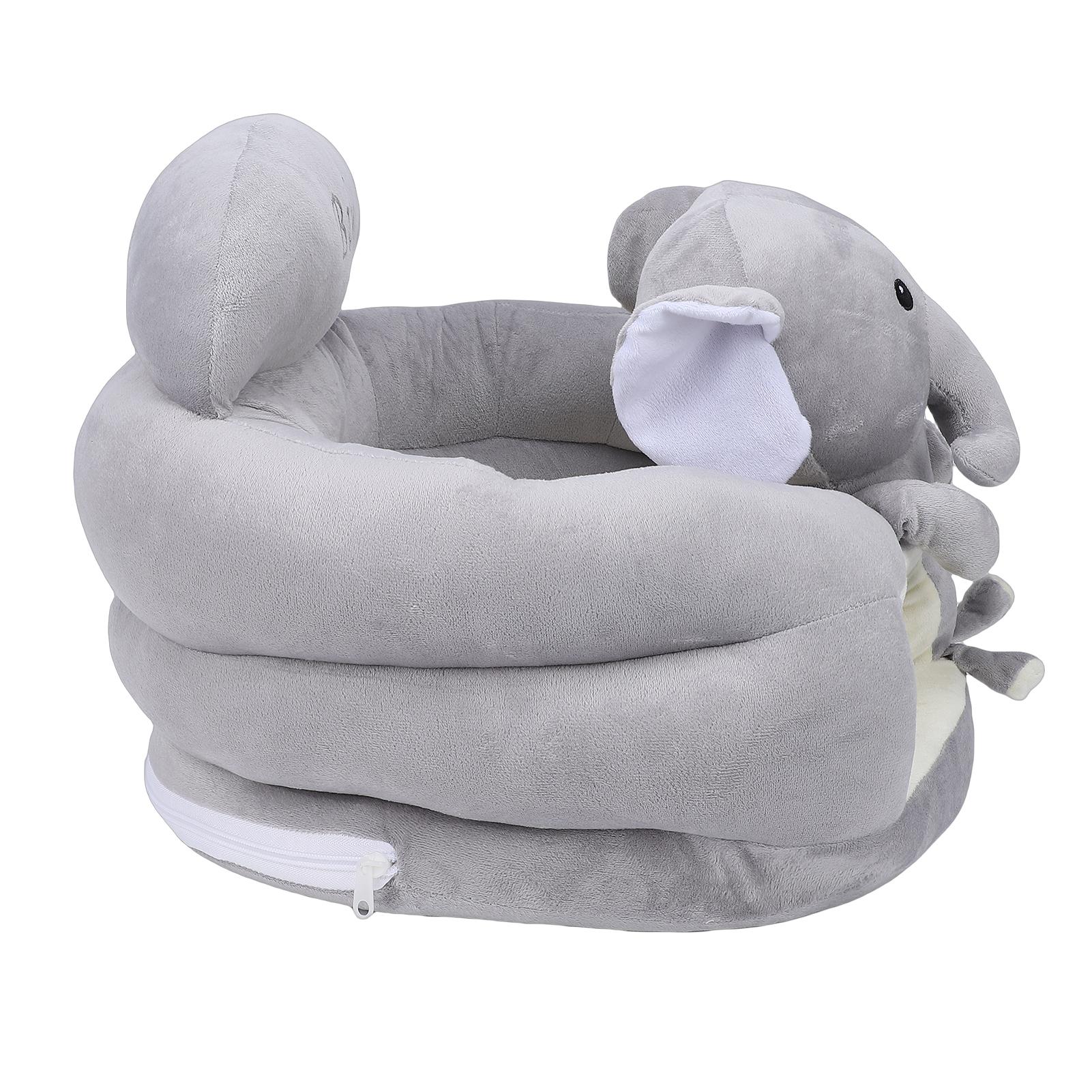 

Infant Support Seat Soft Plush PP Cotton Cute Cartoon Animal Baby Sit Up Chair for Home Dark Gray Elephant