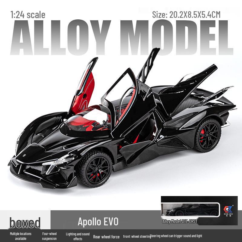 

Apollo EVO 1:Игрушечная машинка из сплава - Стильная игра и декоративный подарок для мальчиков чёрный