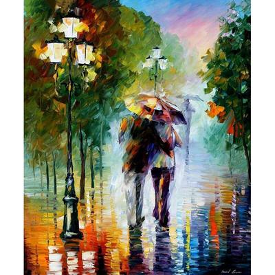 Pintura de Diamantes Caminando Bajo la Lluvia Pintura de Bordado de Diamantes Pedrería Labores DIY Artesanía Decoración