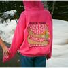 Kvinner Tykk Langermet Høst og Vinter O-Hals Hettegenser Vintage Blomsterprint Mote Løse Sweatshirts med Lomme