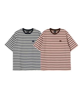 URBANAGE [2Pack] Multi-Stripe Oversized Short Sleeve_2Color