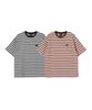 URBANAGE [2Pack] Multi-Stripe Oversized Short Sleeve_2Color