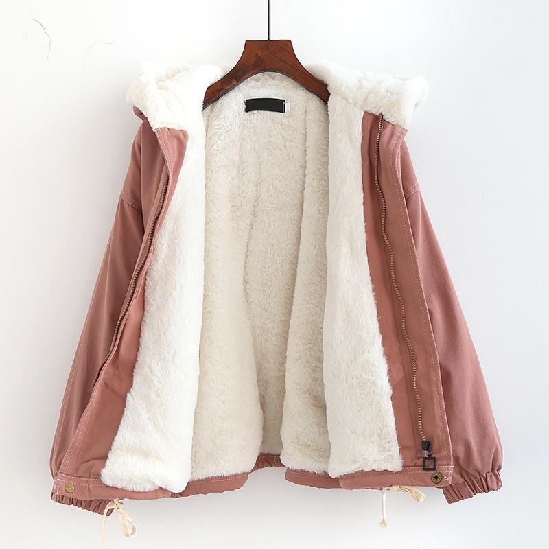 Short Style Parkas Women Solid Aesthetic All-match Students Simple Winter Coat Loose Korean Fashion Hooded Streetwear Sweet