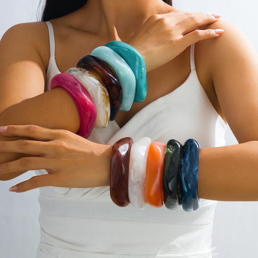 Leichter Luxus Mode Transparent Farbverlauf Armband Hoher Sinn Einfach Nische Temperament Retro Persönlichkeit Vielseitiger Schmuck Frauen