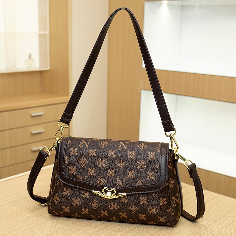 New Popular Light Luxury Texture Bag Fashionable Crossbody Small Square Bag Versatile Women's Printed Single-shoulder Handbag