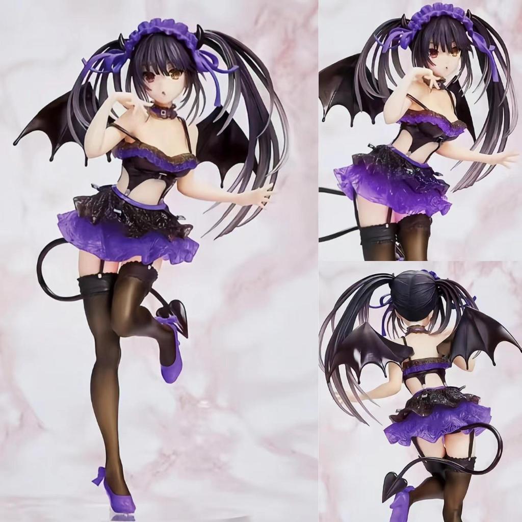 Tokisaki Kurumi White Purple Little Devil Elf Figure Model for Date A Live Scenery.